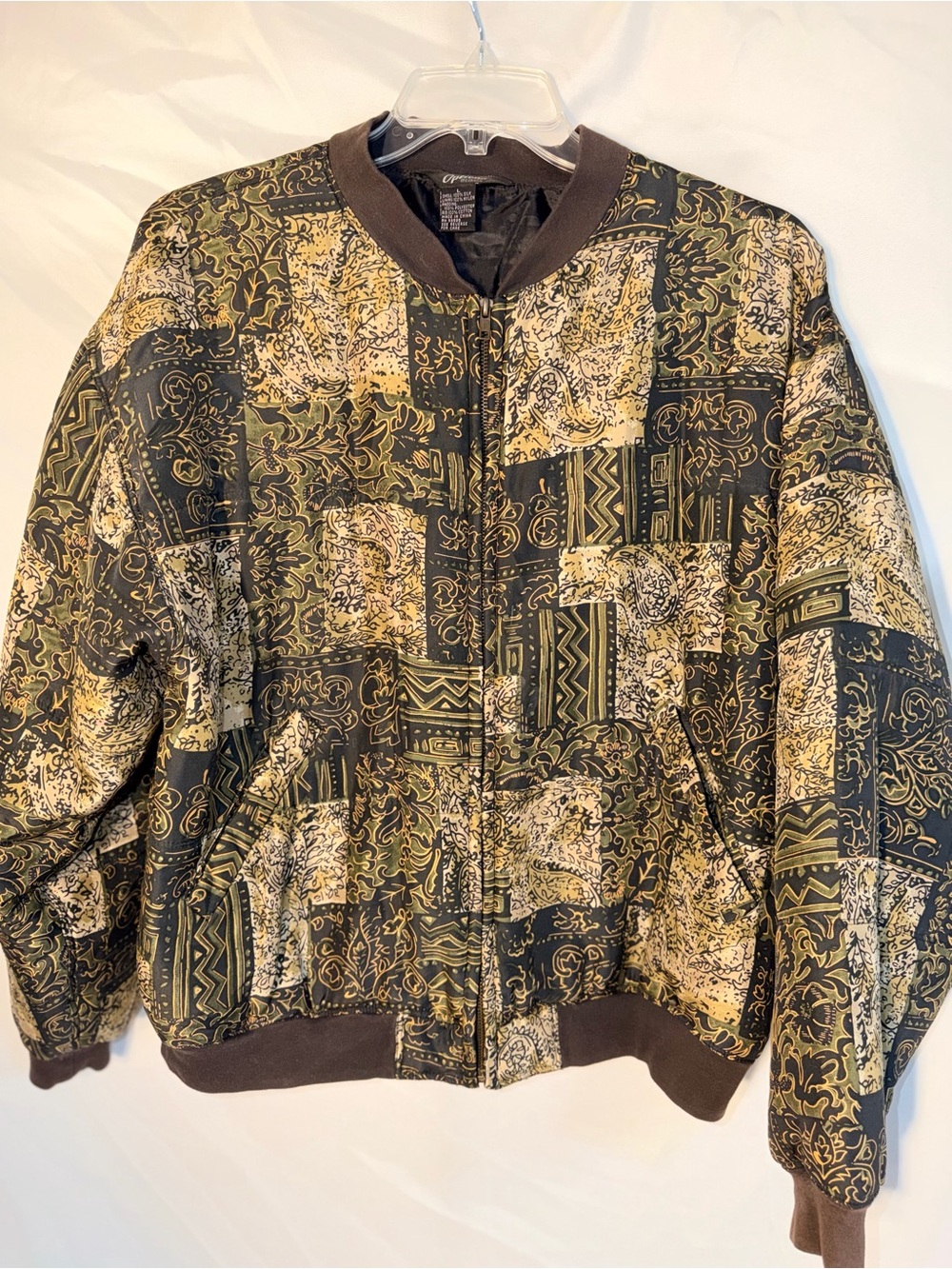 VTG Options by Melrose 100% Silk Puffy Bomber Jacket